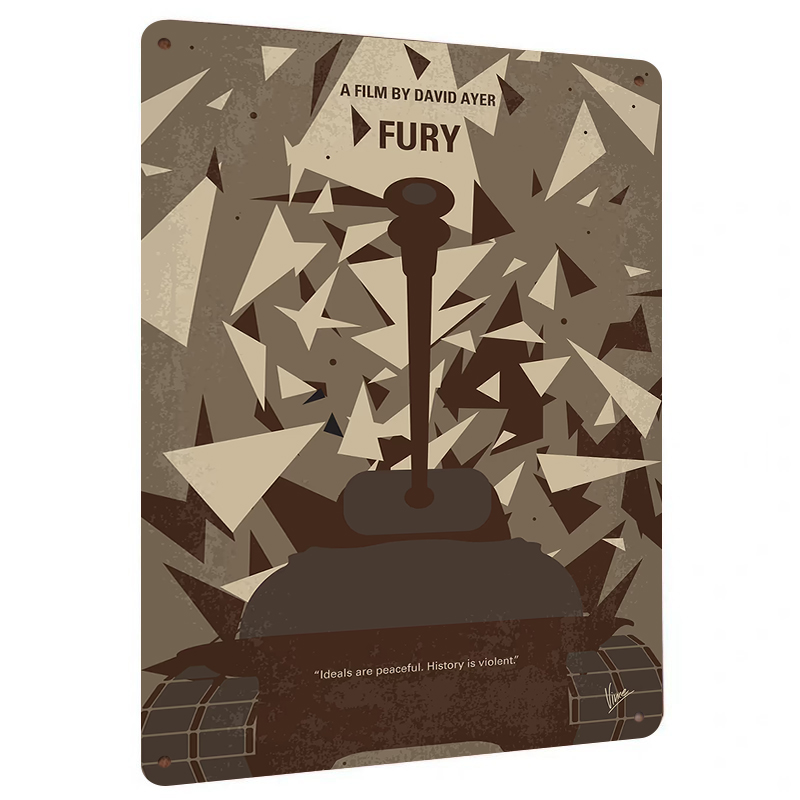 Home Cinema Inspiration - Fury Movie Poster Metal Wall Art