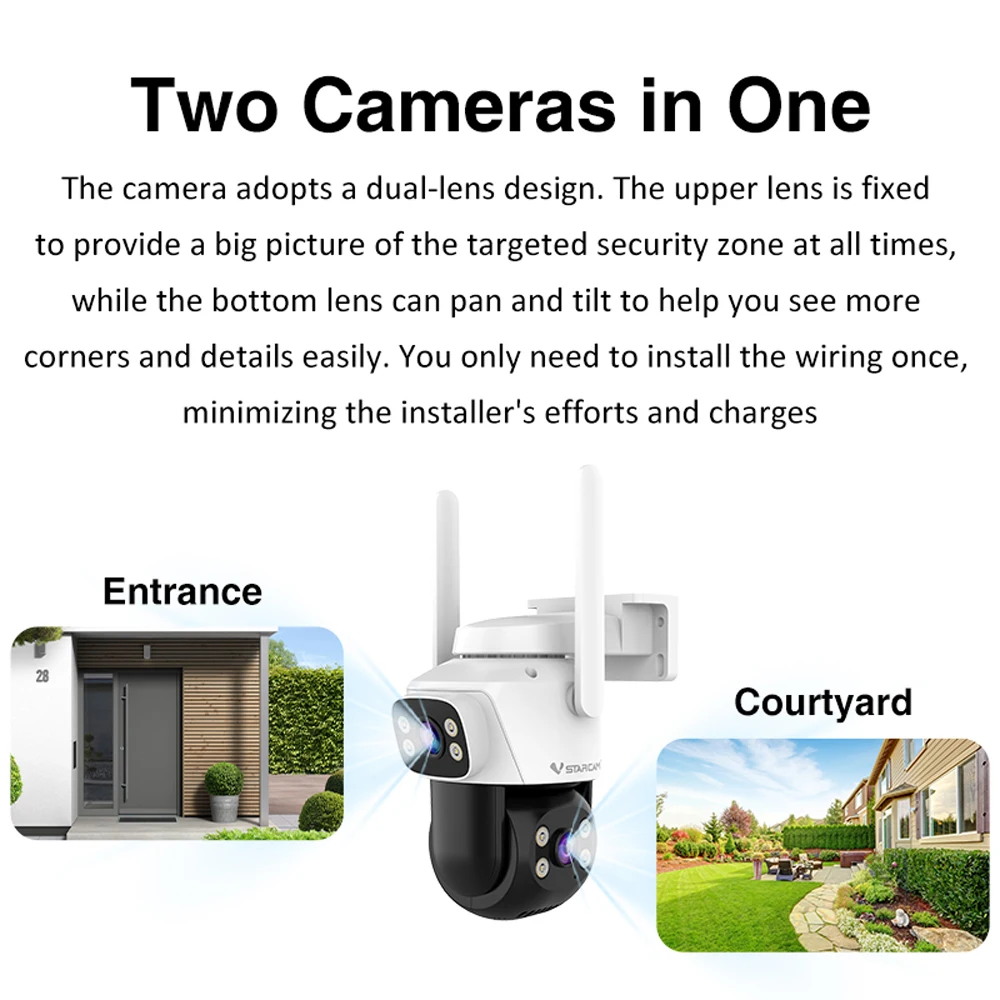 Vstarcam 5.0MP HD Dual Lens Wi - Home Cinema Outdoor recension och pris