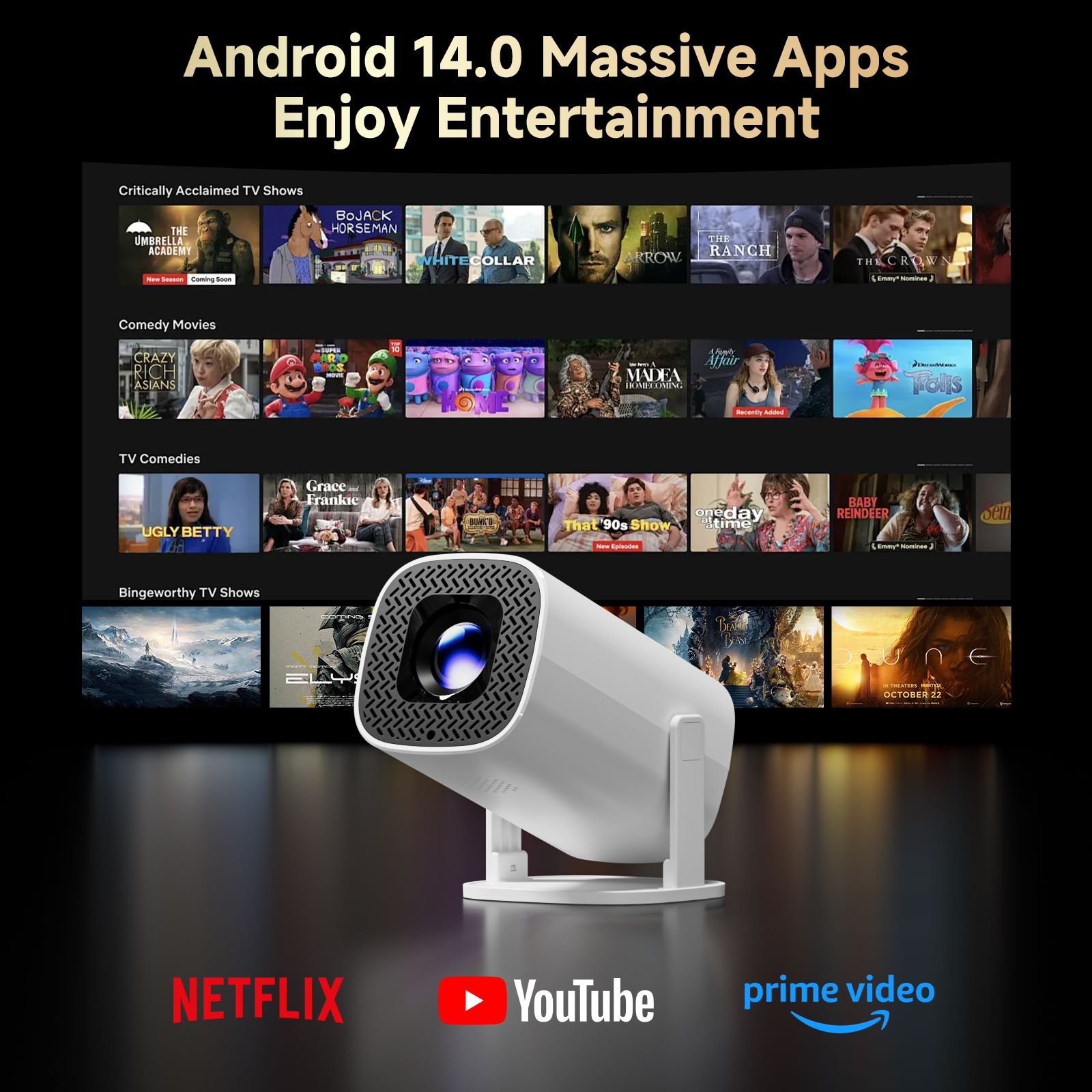 HONGTOP P30PRO Smart Mini Proj - Home Cinema Entertainment recension och pris
