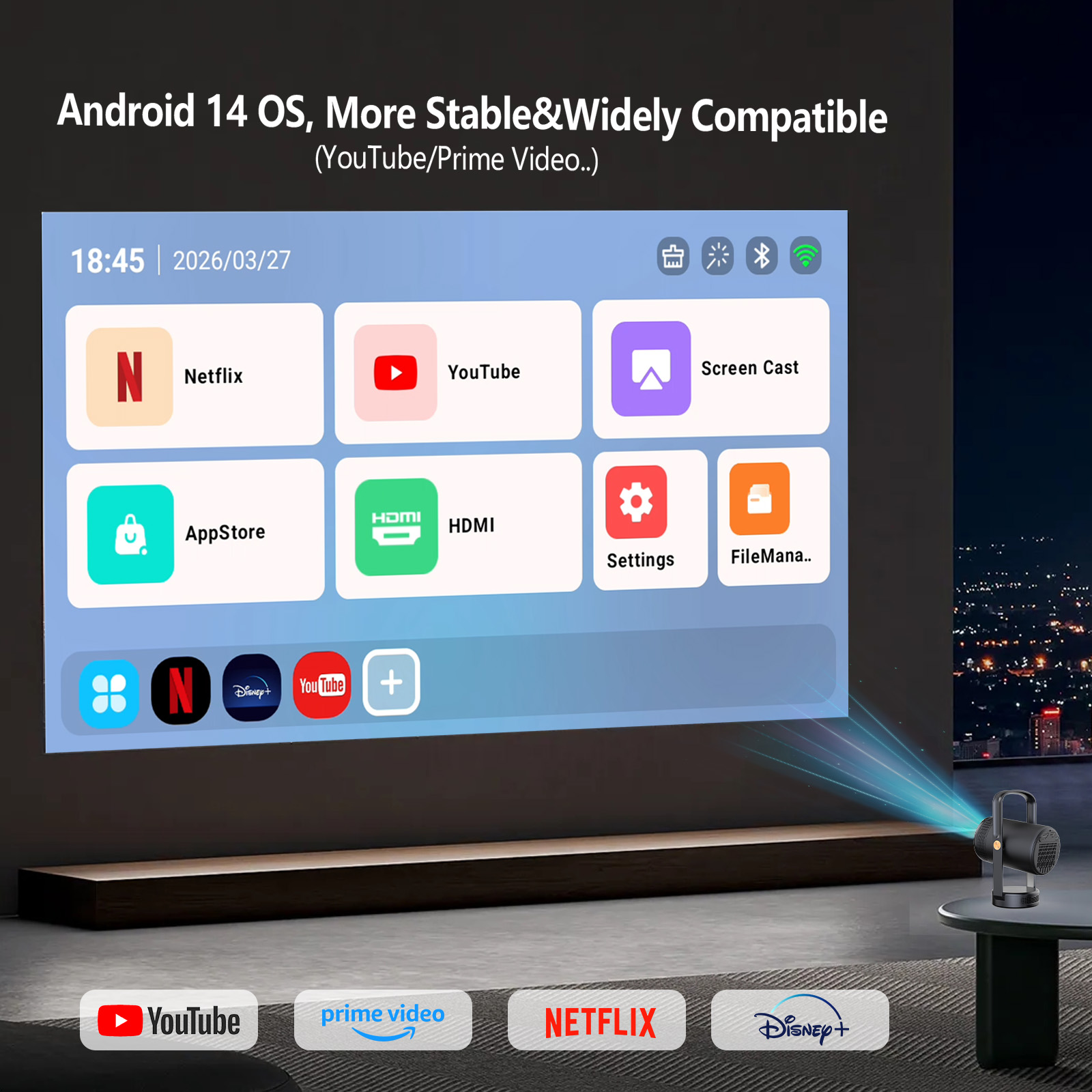2026 New Smart Portable Projec - Home Cinema Entertainment recension och pris