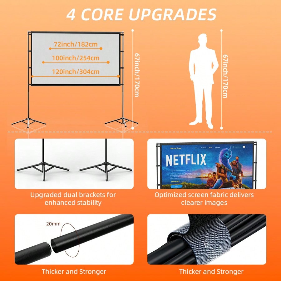 XBJ 100 Inch 4K Ultra HD Proje - Home Cinema Outdoor recension och pris