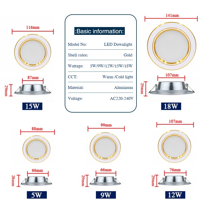 LED Downlight 5W 7W 9W 12W 15W - Home Cinema Led recension och pris
