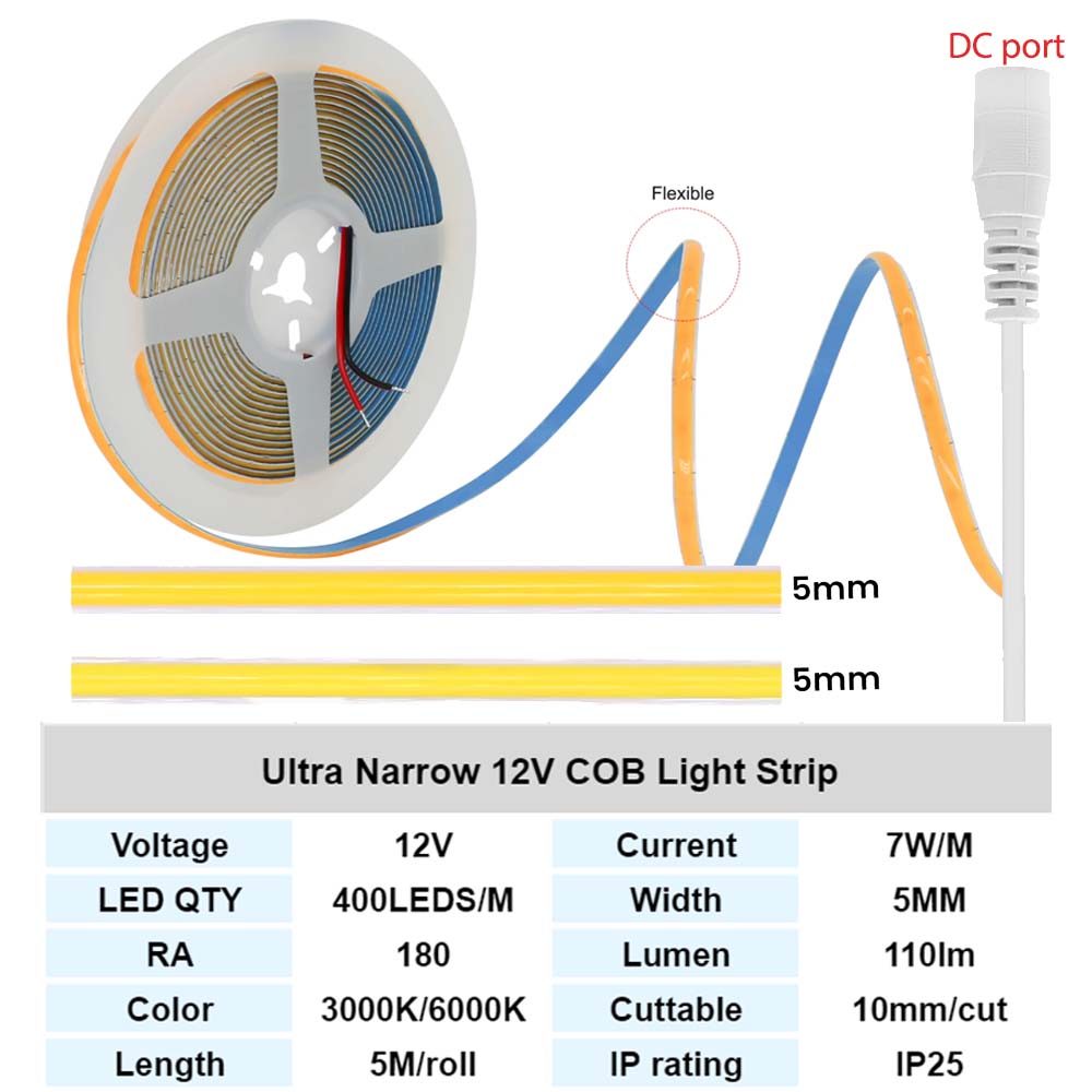 TUYA WiFi 5mm PCB COB LED Stri - Home Cinema Led recension och pris