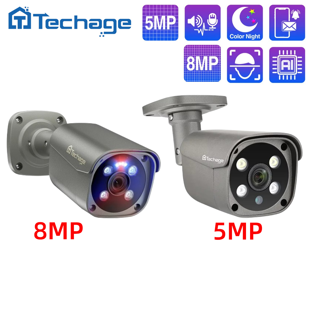 Techage 8MP 5MP 4MP POE Camera - Home Cinema Outdoor recension och pris