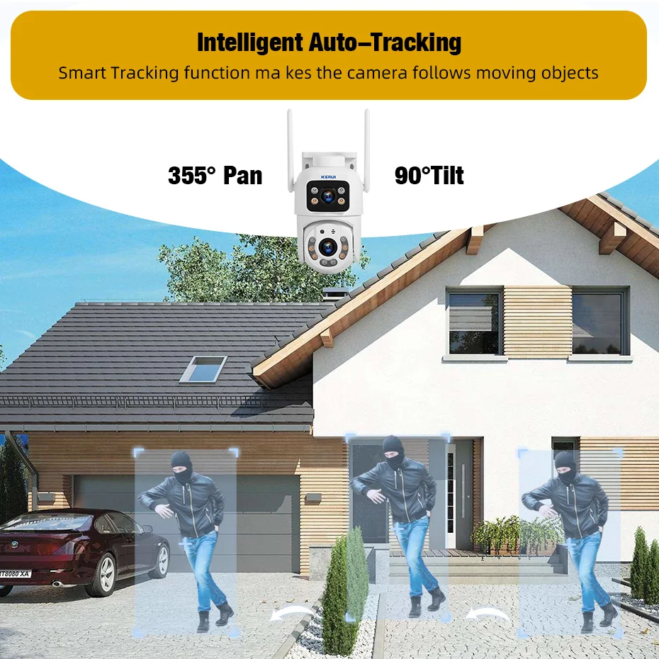 KERUI Dual Lens HD 10MP 5K PTZ - Home Cinema Outdoor recension och pris
